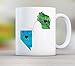Dad Quote, Personalized Long Distance State Mug, Father's Day, Hearts over Cities, 11oz or 15oz