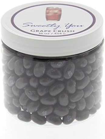 Jelly Belly 1 LB Grape Soda Flavored Beans. (One Pound, 1 Pound) Bulk Jelly Beans in a resealable and reusable jar.