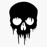 Black Skull Dripping Bumper Sticker Vinyl Decal 5