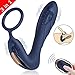 Vibrating Prostate Massager Anal Vibrator - 10 Patterns Anal Plug with Cock Ring, G-spot Vibrator with Remote, Adult Sex Toys for Men, Women and Couple Pleasure