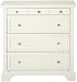 Home Styles Naples White Finish Four Drawer Chest including Top Drawer Felt Lined for Jewelry