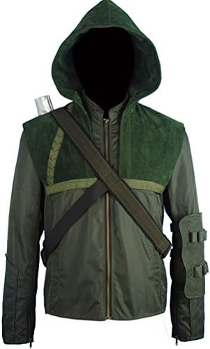 XYZcos Men's Green Arrow Oliver Queen Hoodie Outfit Jacket Halloween Costume