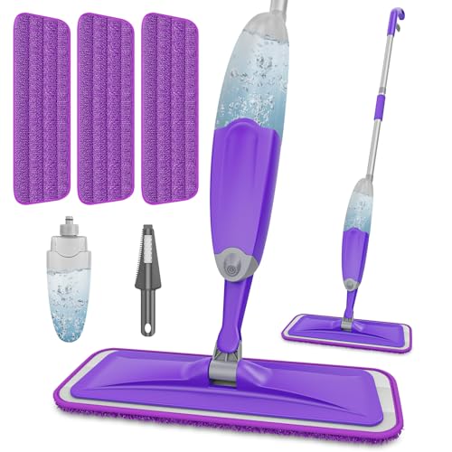 HOMTOYOU Spray Mops for Floor Cleaning: Wet Mop for Hardwood Tile Wood