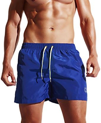 KINGDESON Men's Quick-Drying Lace-up Sports Beach Surf Soft Gym Running Training Bottoms Lounge Shorts Blue XL