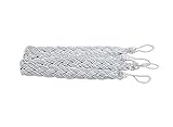 2 Pieces Fine Hand Tied Curtain Clip, Buckle Holdback Fabric Drapery Tassels Curtain Tiebacks / Tassel Window Curtain TieBacks Knitted Braided Curtain Cord Rope Buckle (Light Grey)