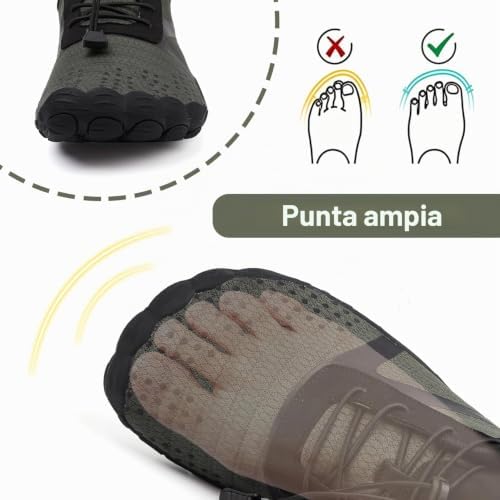 Scarpe Barefoot Minimaliste Uomo Donna Scarpe da Trail Running Outdoor e Indoor Antiscivolo Multisport Scarpe a Piedi Nudi Comode e Leggere Calzature da Escursionismo 42EU Nero/Grigio