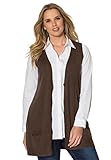 Roamans Women's Plus Size Fine Gauge Long Sweater Vest