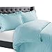 Nestl Light Blue Duvet Cover Queen Size - Soft Double Brushed Queen Duvet Cover Set, 3 Piece, with Button Closure, 1 Duvet Cover 90x90 inches and 2 Pillow Shams