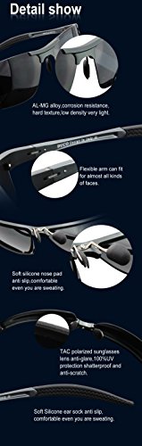 Duco Men's Sports Style Polarized Sunglasses Driver Glasses 8177S (Gunmetal Frame,Gray Lens)