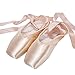 WENDYWU Girls Womens Dance Shoe Pink Ballet Pointe Slippers Ballet Flats Shoes with Ribbons Toe Pads Black Pink Red (Pink,3)
