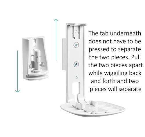 ynVISION.DESIGN Adjustable Wall Mount Bracket Compatible with Sonos One, One SL, and Play:1 Speaker | 2 Pack | (White)