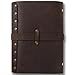 Ancicraft Leather Refillable Journal for Men Women A5 Binder Diary Planner Agenda 6-ring with Vintage Buckle Lined Craft Paper (Dark brown with buckle A5)