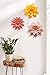 GIFTME 5 Coral Orange Multiple Layer Flower Metal Wall Art Decor(10X2 inch,1pc)