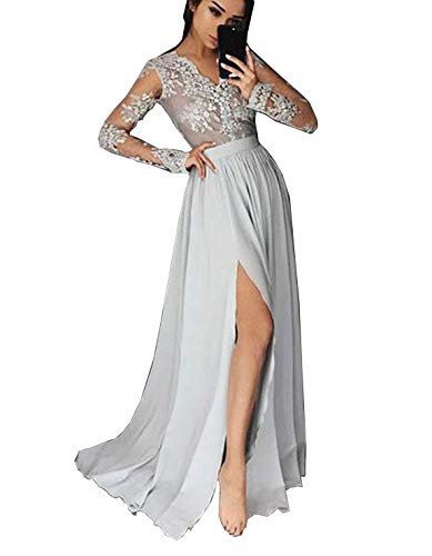 Miao Duo Womens Long Sleeves V Neck Lace Evening Prom | Desertcart Gambia Miao Duo Womens Long Sleeves V Neck Lace Evening Prom | Desertcart Gambia
