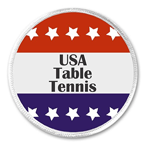 USA Table Tennis Red White Blue Stars 3" Sew On Patch