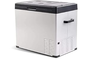 Linsion Car Refrigerator/Freezer 54qt Compact Vehicle Car Fridge Compressor Electric Cooler for Car,Truck,RV,Boat,Outdoor and Home use 12/24V DC and 90-250 AC,Cooling to -4℉