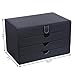 SONGMICS Jewelry Box Mirrored Jewelry Organizer Black Storage Case Drawers UJBC125C