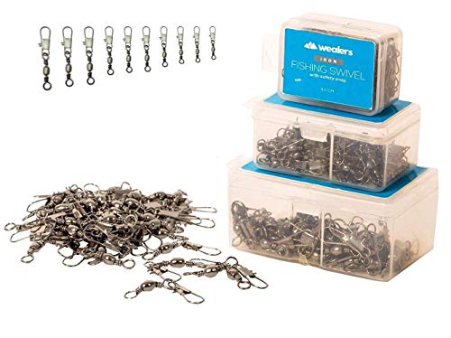 image for Wealers 100 Pack of Copper Fishing Tackle - Barrel Swivel with Snap Co