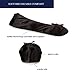 Isotoner Women's Satin Ballerina Slipper with Bow, Suede Sole, Black, XX-Large / 11-12 US