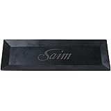 Saim 12 Inch Black Serving Platter,Dinner Dish Plate for Japanese Sushi Dessert Snacks Bread Rectangle Shape Good Kitchenware