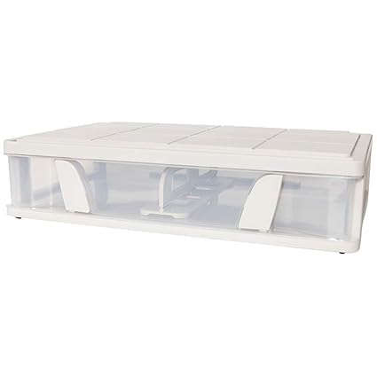 Amazon Com Large Gray Flat Bed Bottom Storage Box Drawer Clothes