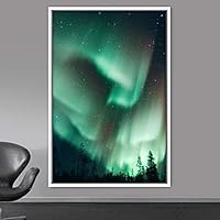 Framed Canvas Wall Art Beautiful Landscape Canvas Prints Home Artwork Decoration for Living Room,Bedroom - 16x24 inches