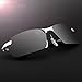 Polarized Sunglasses Rectangle Half Frame Resin Lens 400 UV Protection for Men