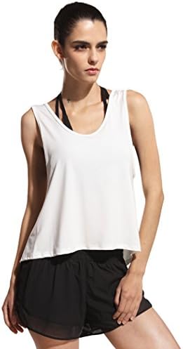 Autumn Melody Stylish Women Sports Blouse Sexy Sleeveless Vest Oversize Tops Size M US (White)