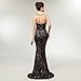 Leyidress Women's Sexy Sequins Trumpet Mermaid Dresses Evening Dress Long Party Prom Gown 4 Black