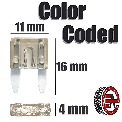 Mini Fuse Kit 12v Inline Automotive Fuse Holders 14AWG - Plus 120 Assorted ATM/APM Fuses - Includes Fuse Puller Tool. 5, 7.5, 10, 15, 20, 25 and 30 Amp Fuses.