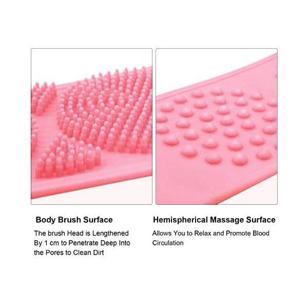 DEHUA 80CM Shower Brush Body Brush Exfoliating Silicone Body Scrubber Belt for Men and Women Body Cleaning,Spa Massage…