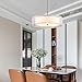 TZOE Drum Light,Double Drum Chandelier,White 3 Light Drum Pendant Light,20