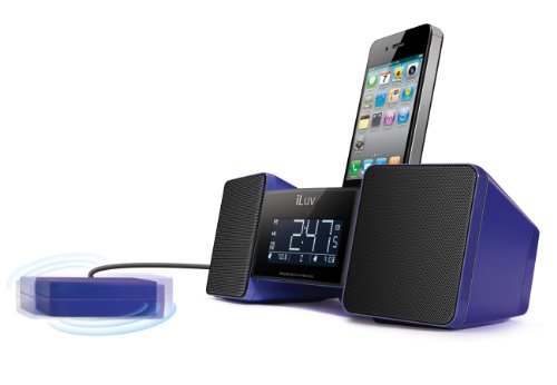 iLuv Vibro II Alarm Clock 30-Pin Speaker Dock with Bed Shaker (Blue) (Discontinued by Manufacturer)