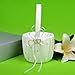 Remedios Rhinestone 2 Hearts Wedding Flower Girl Basket in Ivory Satin