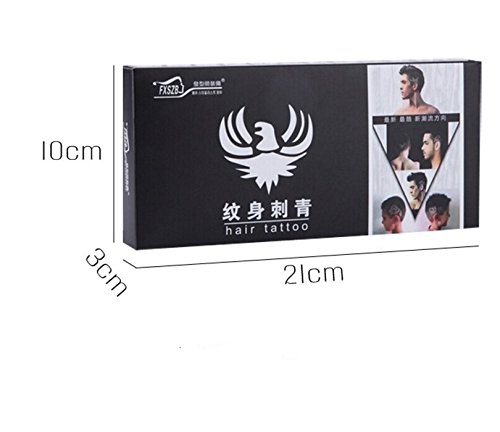 Lucktao 25pcs/set Hair Tattoo Template Hair Trimmer Carved Dye Coloring Tattoos Patterns Stencil DIY Salon Barber Tools - Thumbnail 5