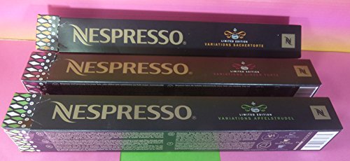 Nespresso OriginalLine: 3 New Sleeves Variarions Linzer Torte,Sachertorte,Apfelstrudel, New Limited Edition 2016