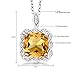 Gem Stone King Sterling Silver Yellow Citrine Pendant Necklace 3.17 cttw Cushion Cut Gemstone Birthstone with 18 Inch Silver Chain