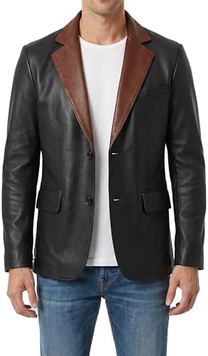 Men's Brown Genuine Leather Blazer Soft Real Italian Fitted