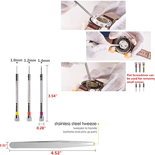 Watch Repair Tools,Multi-function Watch Battery Replacement Tool Kit and Watch Back Remover Opener Tool Kit