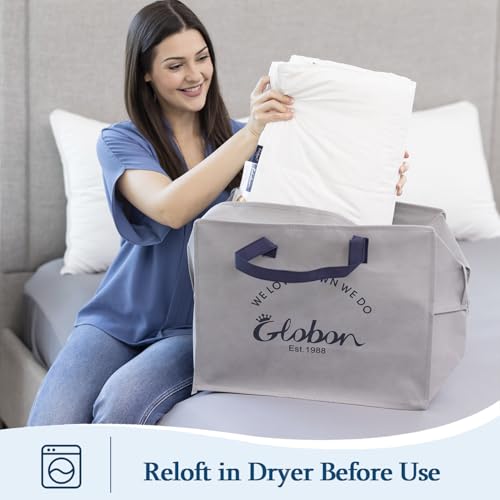 Globon Summer Down Comforter King Size, Extra Lightweight Blanket/Duvet Insert for Hot Sleepers, Noiseless & Extra Soft,106x90 inches,White