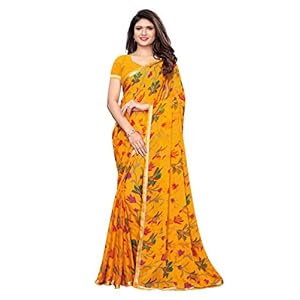 Varayu Women’s Chiffon Saree With Un-stitched Blouse