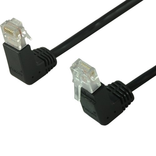 CAT5e UTP Patch Cord 90 Degree Up to 90 Degree Down, Black-6ft.