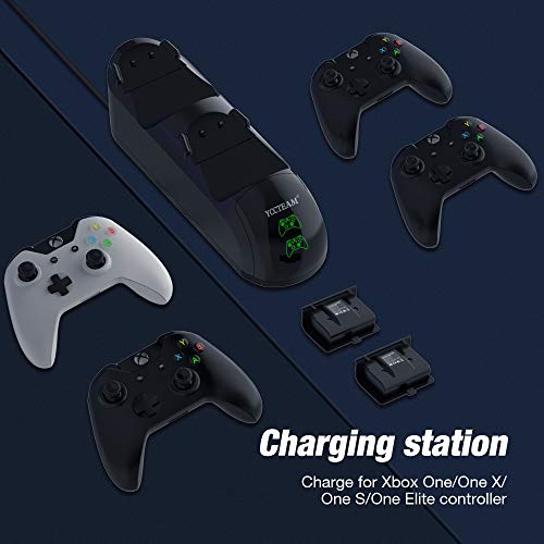 Charging Station for Xbox One, Y Team Controller Charger Station for Xbox One X/One S/One Elite, with 2 Rechargeable Battery Charge Kit