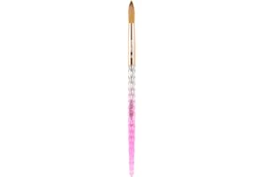 Kiara Sky Acrylic Brush #10 - Pink | 100% Pure Kolinsky | Crystal Cut Handle and Acetone Resistant