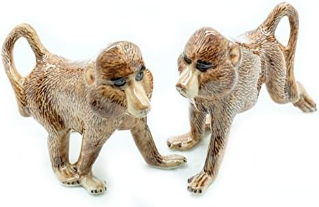 Animal Miniature Handmade Porcelain Statue Salt Pepper Shaker Monkey Ape Figurine Collectibles Gift
