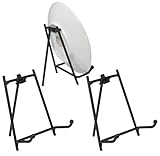 Black Display Stand - Set of 3 Metal Easels - Wrought Iron Plate Stand - Picture Stands - 3.5 Inch High