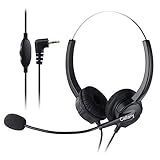 CALLANY Vh530 Hands-free Corded Call Center Headset with Noise Cancelling Microphone (2.5mm audio plug, binaural)
