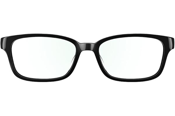 Amazon Echo Frames (newest model), Smart glasses with Alexa+ Early Access, Rectangle frames in Classic Black with blue light filtering lenses