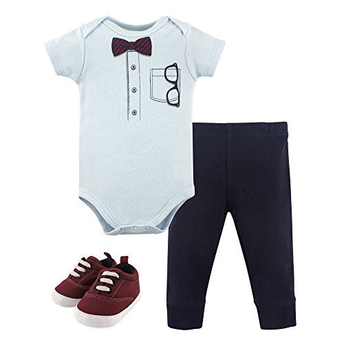 Little Treasure Unisex Baby Cotton Bodysuit, Pant and Shoe Set