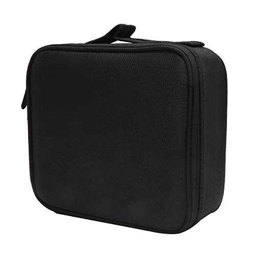 Makeup Bag Travel Cosmetic Bag, Joyphy Cosmetic Case Organizer Portable with Adjustable Dividers for Cosmetics Make Up Tools Toiletry Jewelry (Black)